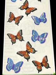 6 Vintage Sandylion Prismatic SEALED Holographic Rainbows Butterflies Stickers