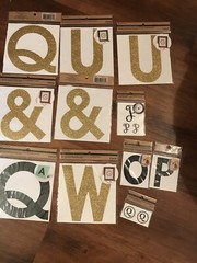 Recollection Craft Removable Monogram letters Stickers LOT 26 Pkgs Gold NEW DIY