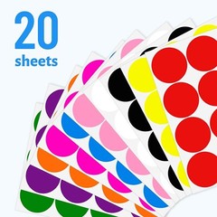 2 Inch Removable Stickers Large Colored Dot Stickers Big Waterproof round Circle