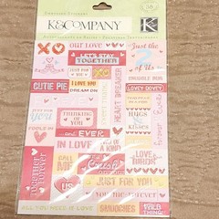 Scrapbook stickers lot of 5 Love Valentine’s Day paper crafts DIY