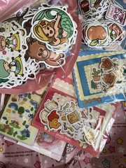 Kawaii Sakura Stationery Sticker Craft Kit Vinyl Scrapbook Animals Huge Lot