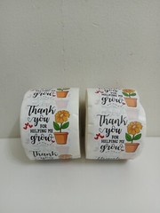 500 Thank You For Helping Me Grow Stickers Super Fast Shipping.