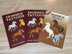 Ponies Stickers & Horses Tattoos 2003 by John Green Dover Lot of 3 NOS