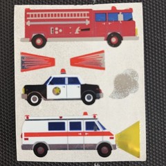 VINTAGE SANDYLION PRISM EMERGENCY VEHICLE STICKER LOT 4.25 SHIPS ALL