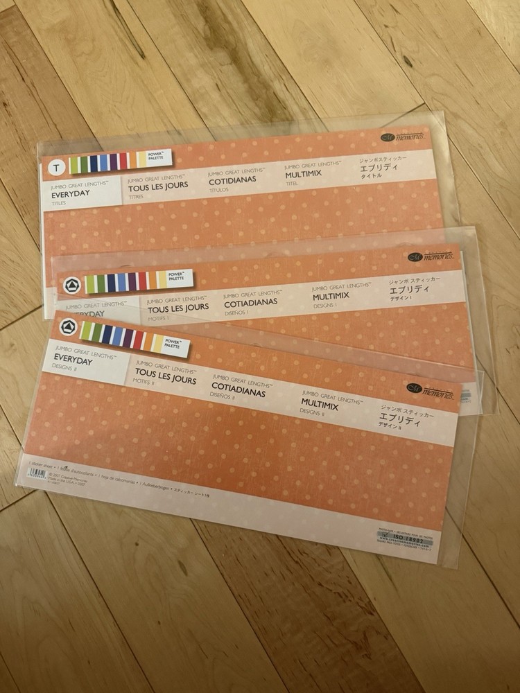 Creative Memories Power Palette EVERYDAY Jumbo Great Lengths Titles Designs I II