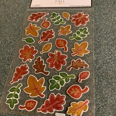 FALL PAPER CRAFTS STICKERS SHINY LEAVES FALL LEAVES FALL FOILED LEAVES 26PCS
