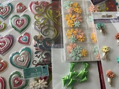 LOT #942 – RARE 3D STICKERS HEARTS STARS SWIRLS &FLOWERS JOLEE’S & MORE