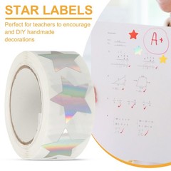 1″ Star Stickers, 500 Pieces Self-Adhesive Metallic Foil Stars, Metallic Silver