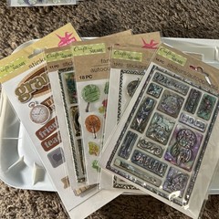 Lot Of 5 Packs Scrapbook Craft Stickers 3-D Glitter Trees Grandpa Birds Shiny