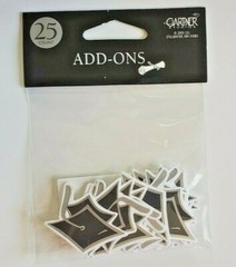 Gartner Studios BLACK/SILVER GRADUATION CAP Die-cuts with Adhesive – 25 pcs