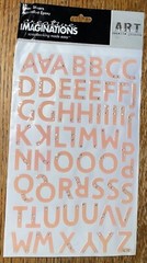 Creative Imaginations Epoxy Alphabet Peach W/ Rhinestones 3D Scrapbook Stickers