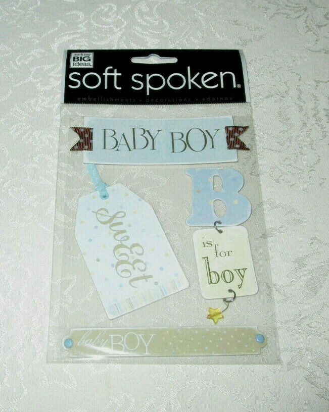Soft Spoken Sweet Baby Boy Dimensional Sticker Embellishments Decorations