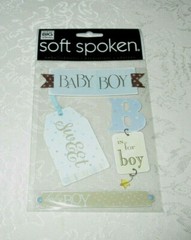 Soft Spoken Sweet Baby Boy Dimensional Sticker Embellishments Decorations