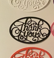Thank You Oval Word Die Cut Embellishments 6pcs 2-1/4″ x 3-1/4″ Scrapbook Cards
