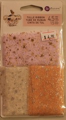 Prima Scrapbook Craft embellishment tulle ribbon ivory pink peach gold silver