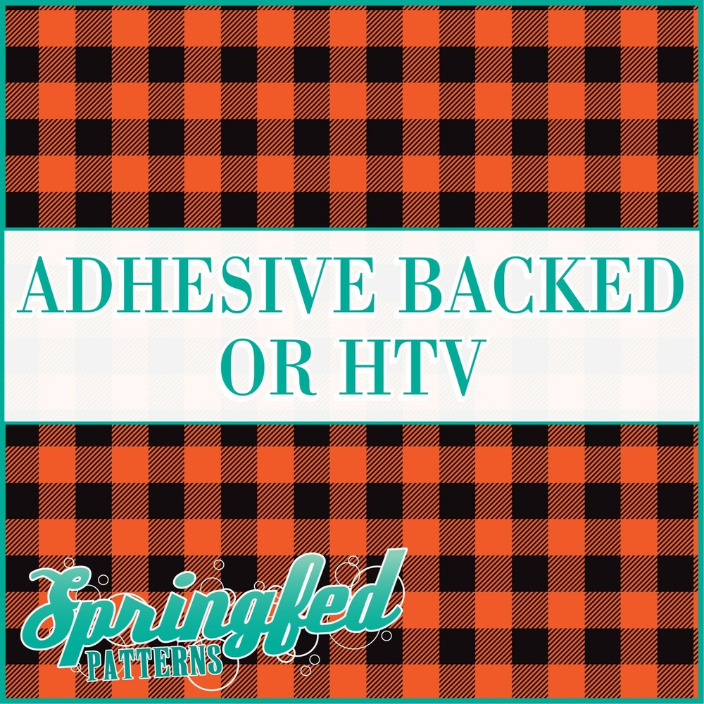 BUFFALO PLAID Pattern in Orange & Black Adhesive Vinyl or HTV Heat Transfer