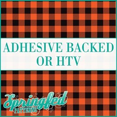 BUFFALO PLAID Pattern in Orange & Black Adhesive Vinyl or HTV Heat Transfer