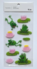 Cute Happy Frogs On Lilypads Scrapbooking Stickers by Recollections