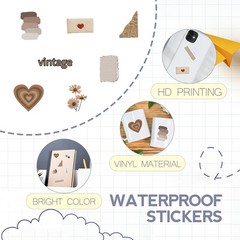 120 PCS Vintage Aesthetic Stickers for Journaling, Scrapbook Supplies, 120pcs