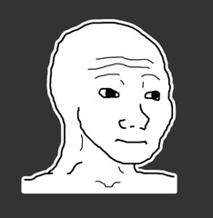 Wojak Meme Die Cut Sticker Decal