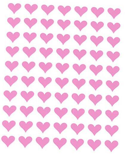 13MM (0.5 Inch) Heart Stickers for Arts and Crafts Decorative 350 Pastel Pink