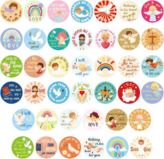 600Pcs round Jesus Stickers – Christian Religious Art for Kids and Adults