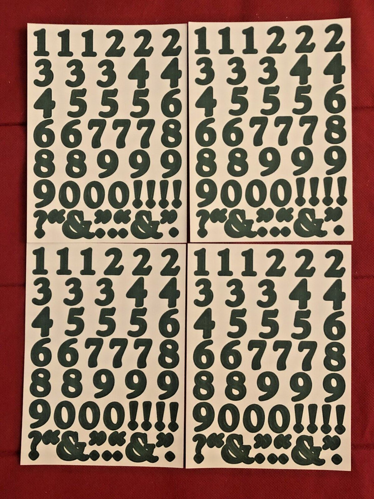 Creative Memories 123 NUMBERS Stickers TEAL Blue, GOLD or EVERGREEN Lot of 4