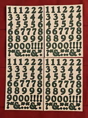 Creative Memories 123 NUMBERS Stickers TEAL Blue, GOLD or EVERGREEN Lot of 4