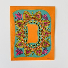 Vintage Luv Letters “D” Sticker Boho 1970s MCM Psychedelic Hippie Art Wall Decor