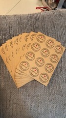 Handmade With Love / Thank You stickers 360 pcs Brown