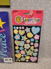 Vintage Y2K Sandylion Girls Peace Groovy Sticker Sheet Stationary Pencil Lot