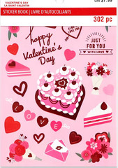 Valentine’s Day Love Hearts Flowers Label Alphabet Recollections Sticker Book