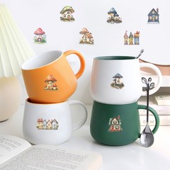 50 PCS Transparent PET Fairy Tale Castle Stickers Waterproof Stationery Cartoon