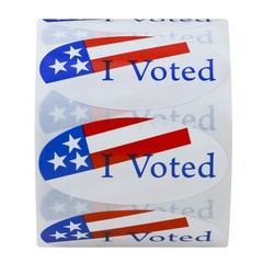 I Voted with Red, White, and Blue Stickers Oval 1×2 Inch Round 500 Labels Per…