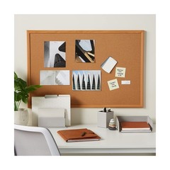 Staples Cork Bulletin Board, 3 x 2 Feet, Oak Frame, Vertical or Horizontal Mo…