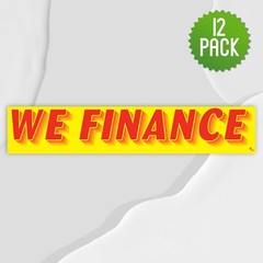 Versa Tags Dealership Stickers 12 Pack of We Finance Car