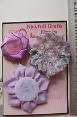 LAVENDER & ORCHID Organza Satin Cotton 3 Flower Pk 40-70mm Njoyfull Crafts V1
