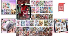 800Pcs Kawaii Aesthetic Scrapbook Stickers – Travel-Inspired Japanese Designs