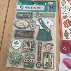 Lot Of 4 Stickers Girl Scout Scratch N Smell American Girl NRN Design