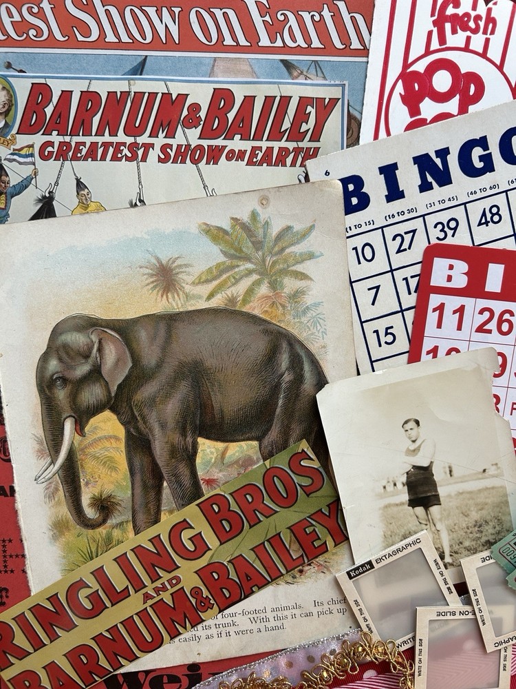 Circus Carnival Ephemera Lot Junk Journal scrapbooking 64 + pieces Kit Bundle