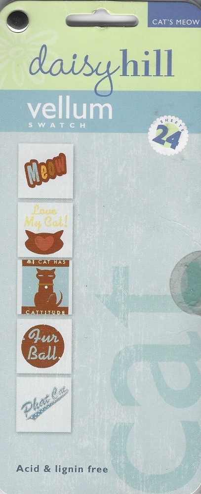 Daisy Hill Vellum Swatch Cats Meow Scrapbooking Crafts 24 sheets