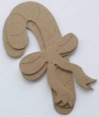 (3) CANDY CANES w/ BOWS – Bare Christmas Chipboard Die Cuts – 2″ x 4 1/4″ inch