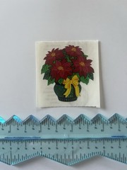 Sandylion Vintage Shiny Foil CHRISTMAS Pointsetta Scrapbooking Stickers RARE 2×2