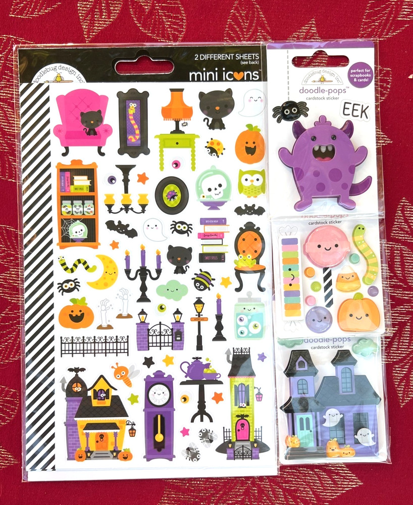 #691 – HAPPY HAUNTING MINI ICON STICKERS & HALLOWEEN DOODLE-POPS STICKERS