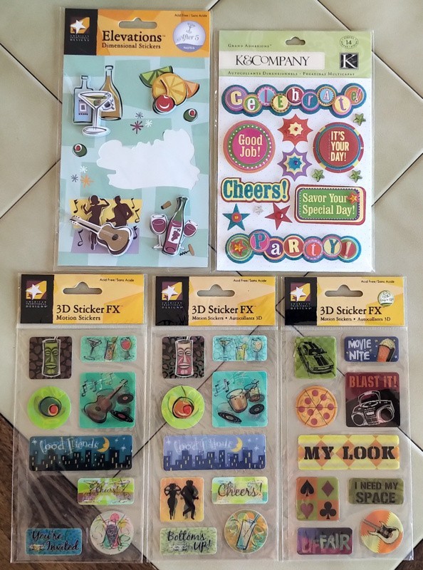 Mixed Lot American Traditional Designs/K & Co 3D Sticker FX Celebration Stickers