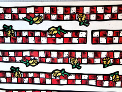 Vintage Frances Meyer Yellow Rose Checkered Stickers 2001 Scrapbooking NOS 5×12
