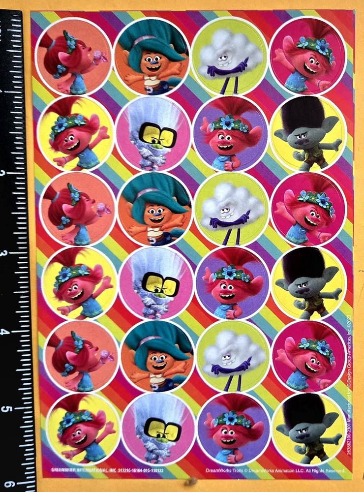 Trolls World Tour Sticker Single Sheet