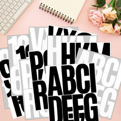 5 Inch Letter Stickers, 122 Pieces Self Adhesive Alphabet Number Sticker for Mai