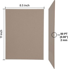Heavy-Duty Chipboard Sheets 8.5 x 11 in – 80 PT (2mm) Thick – 20 Sheets of Ch…