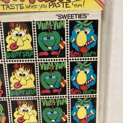Vintage 1980s Taste N Paste Fruit Flavored Stamps Scratch n Sniff Style RARE